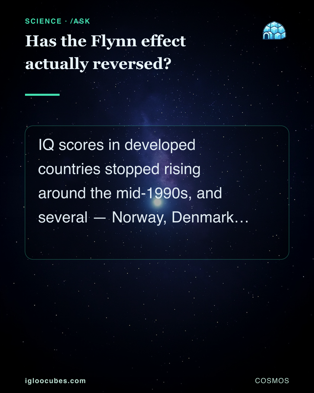 Has the Flynn effect actually reversed?