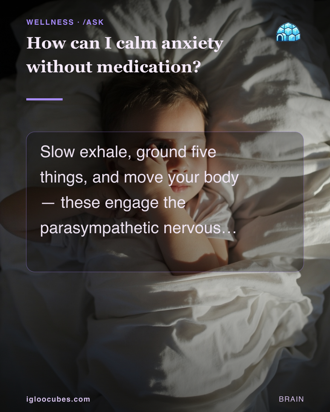 How can I calm anxiety without medication?