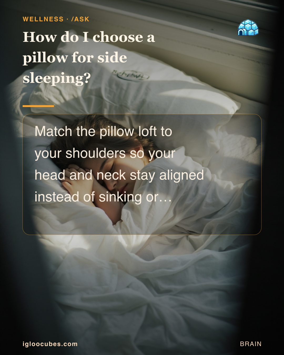 How do I choose a pillow for side sleeping?