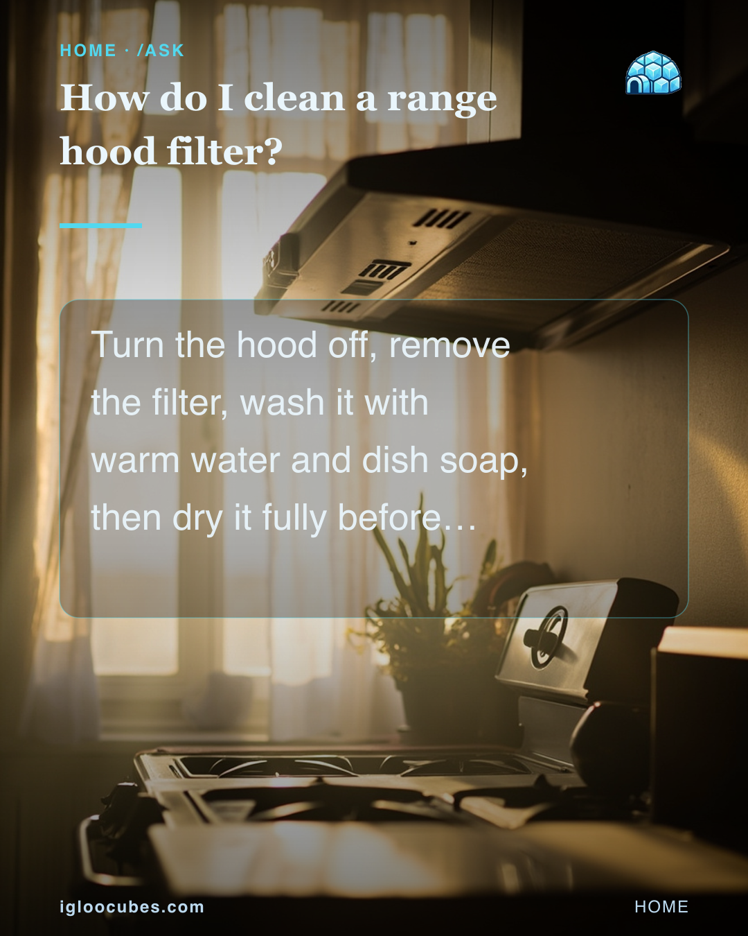 How do I clean a range hood filter?