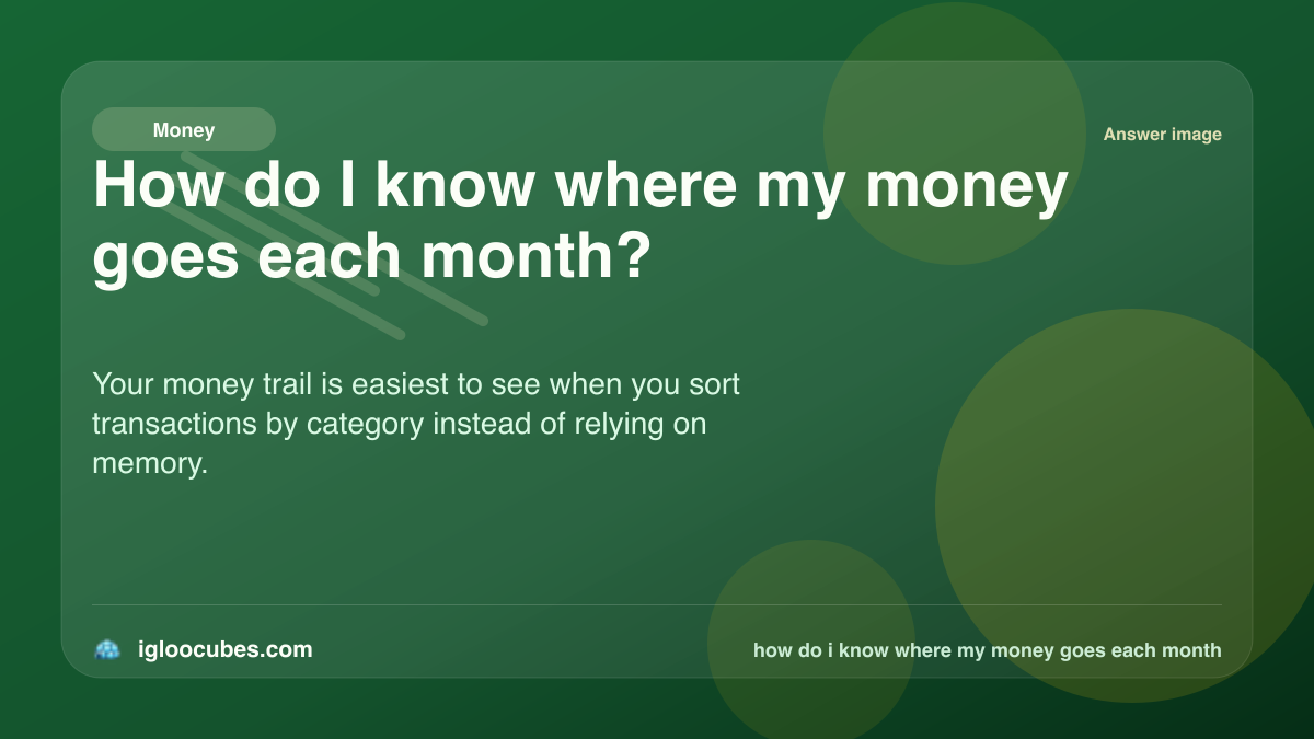 How do I know where my money goes each month?