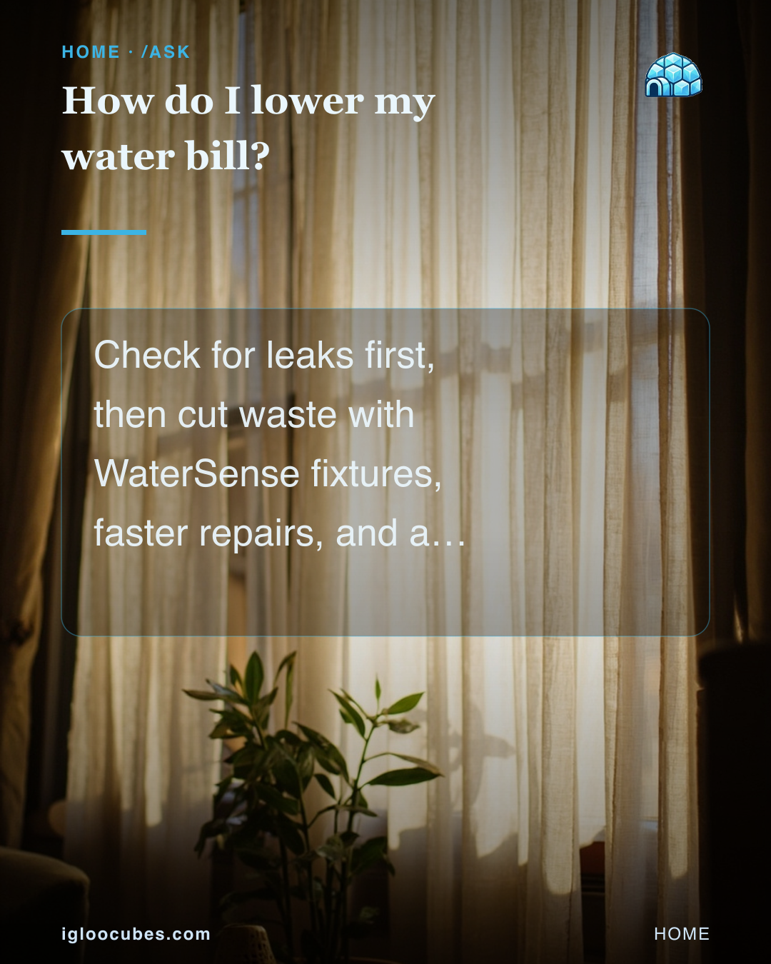 How do I lower my water bill?