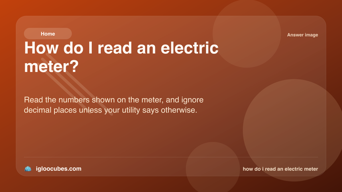 How do I read an electric meter?