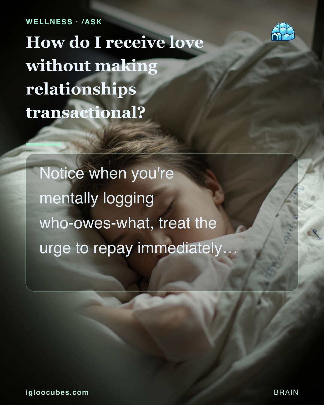 How do I receive love without making relationships transactional?