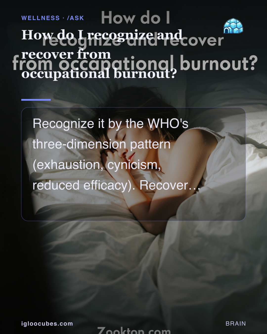 How do I recognize and recover from occupational burnout?