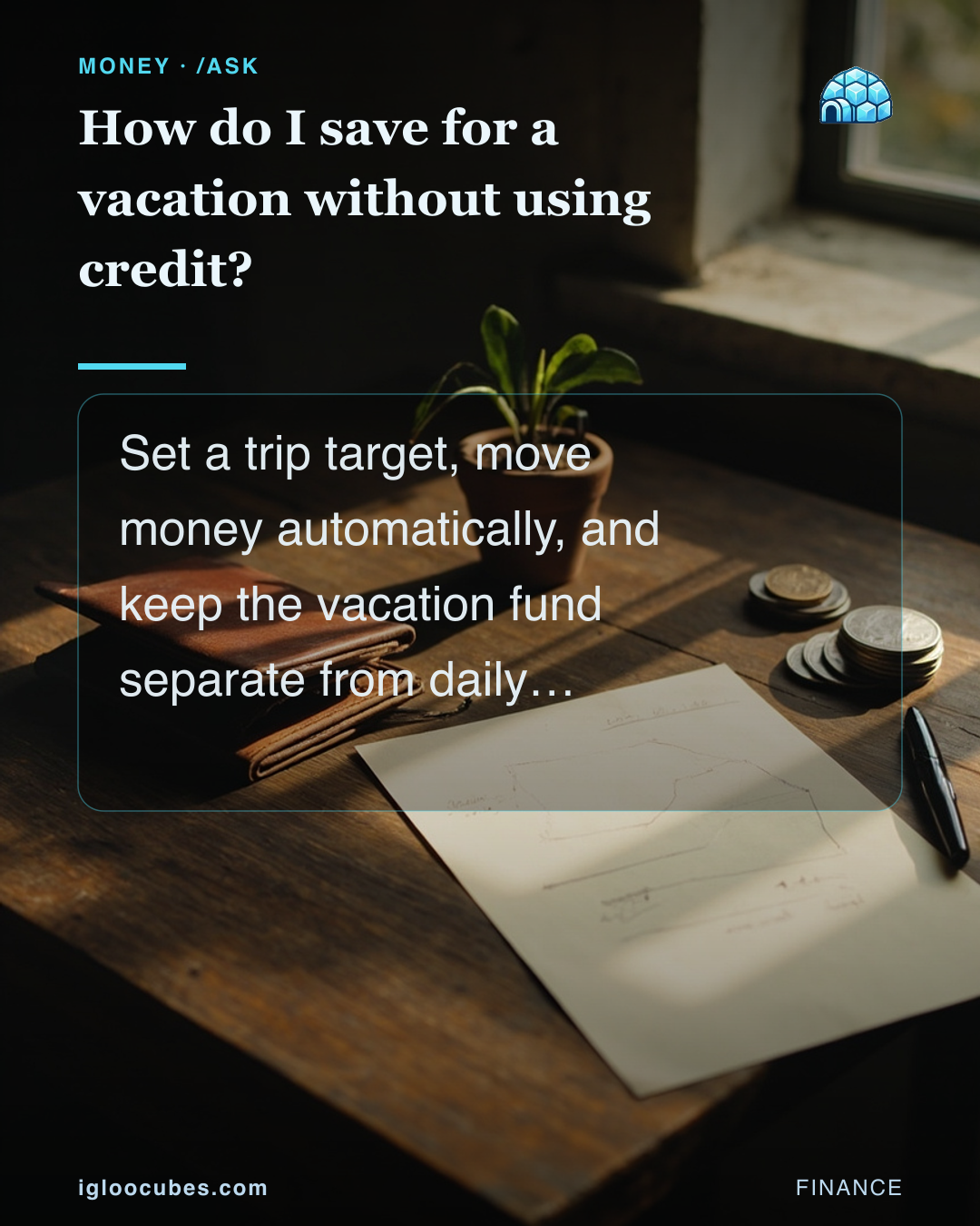 How do I save for a vacation without using credit?