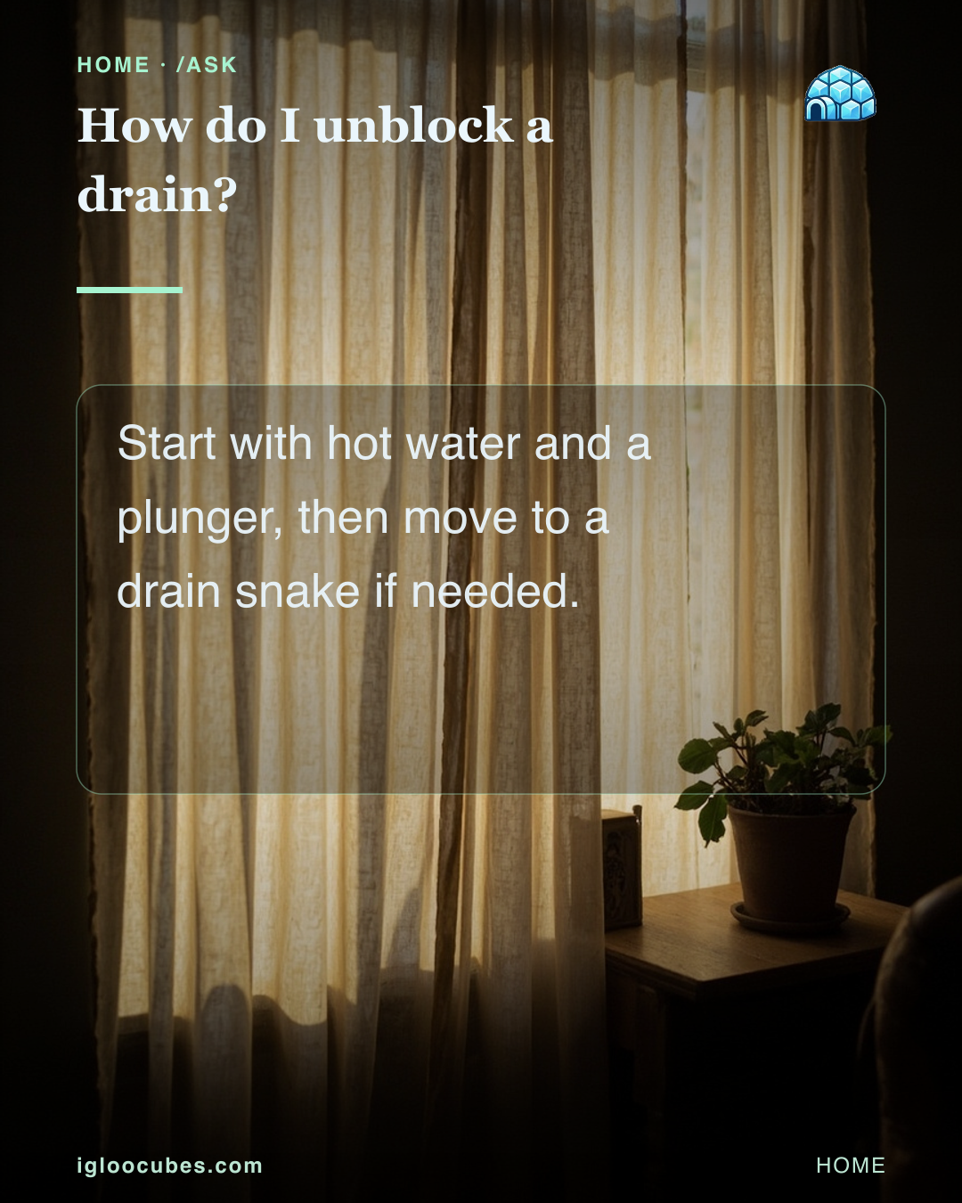 How do I unblock a drain?