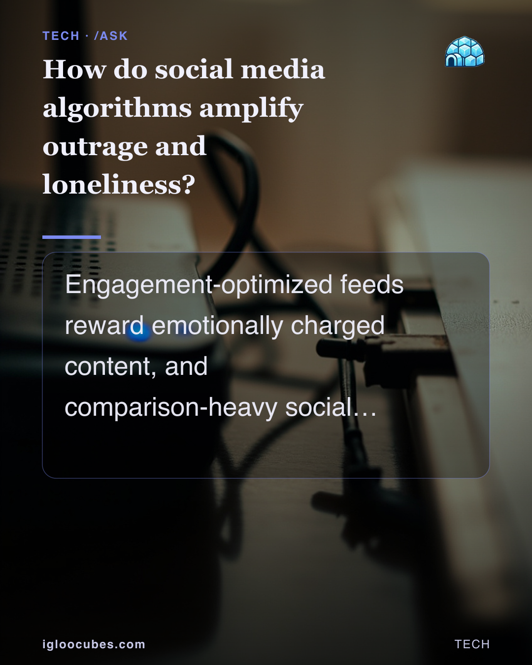 How do social media algorithms amplify outrage and loneliness?