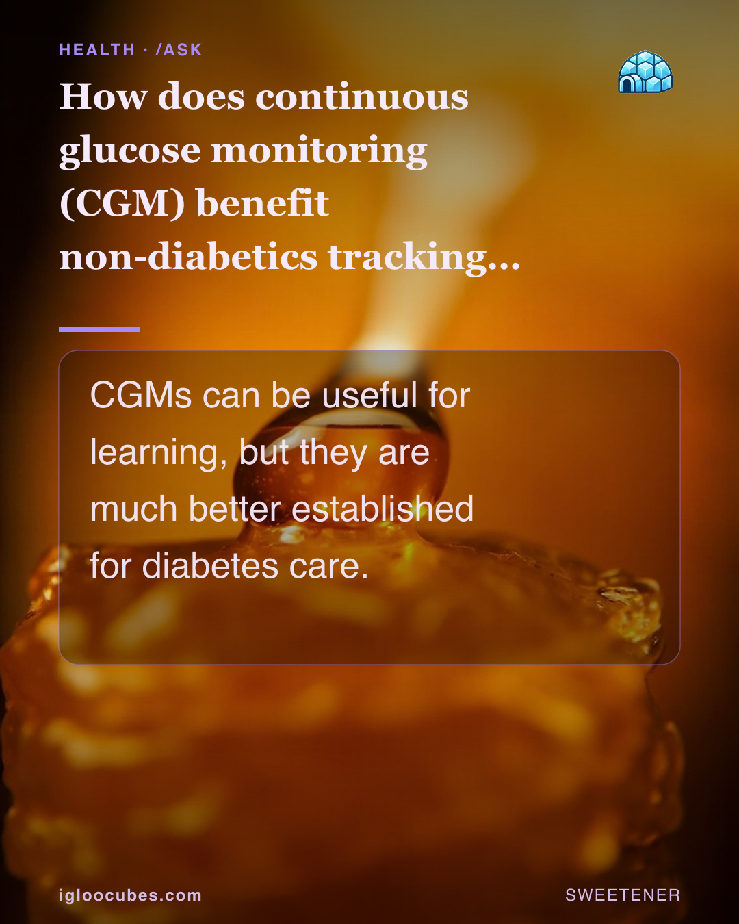 How does continuous glucose monitoring (CGM) benefit non-diabetics tracking their diet?