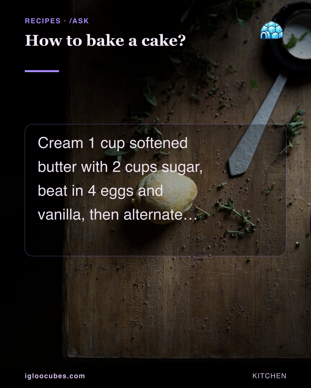 How to bake a cake?