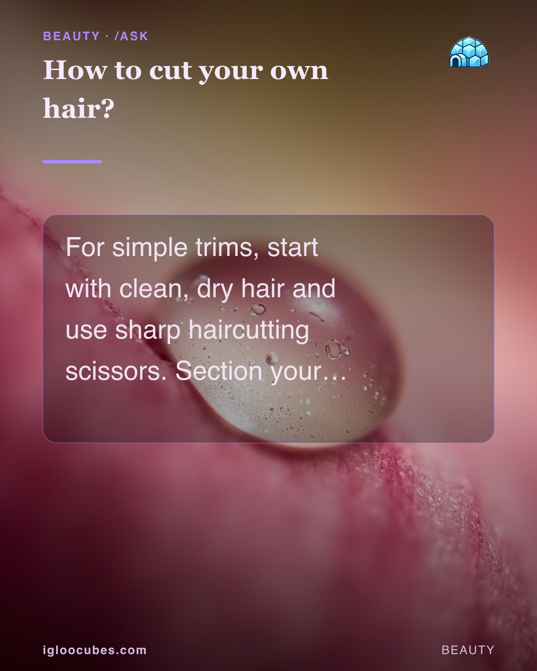 How to cut your own hair?