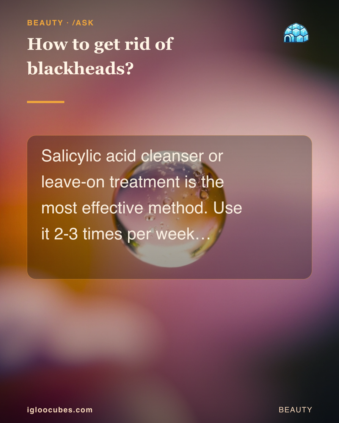How to get rid of blackheads?