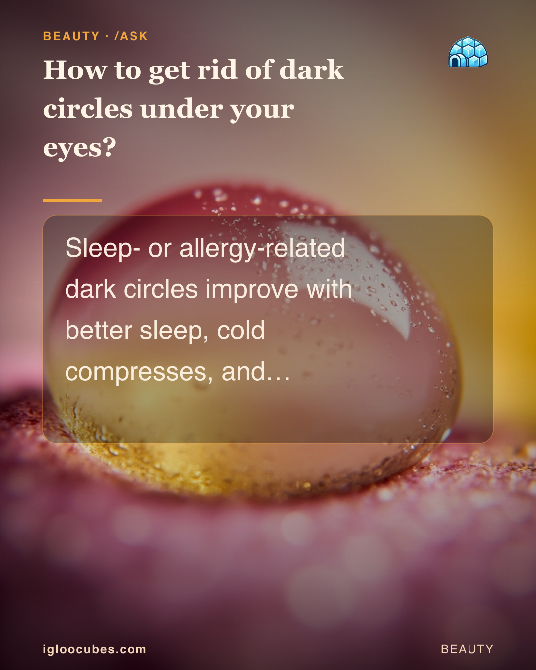 How to get rid of dark circles under your eyes?