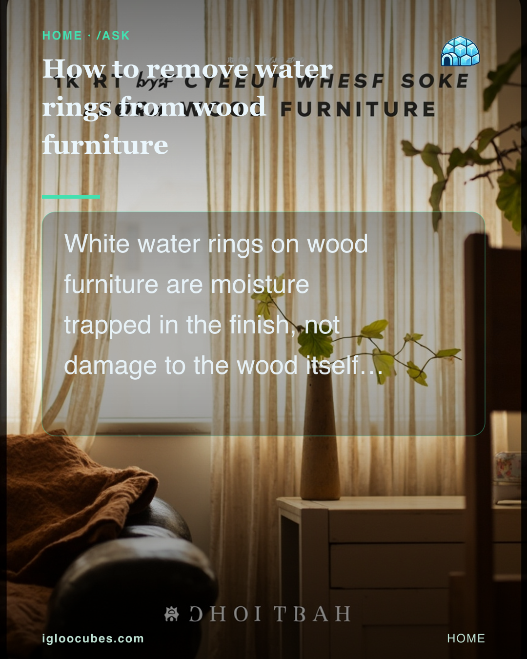 How to remove water rings from wood furniture
