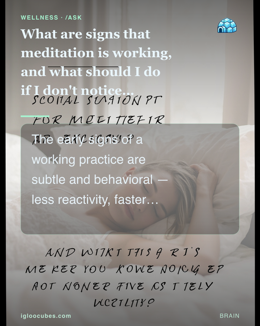 What are signs that meditation is working, and what should I do if I don't notice improvements after six to eight weeks?