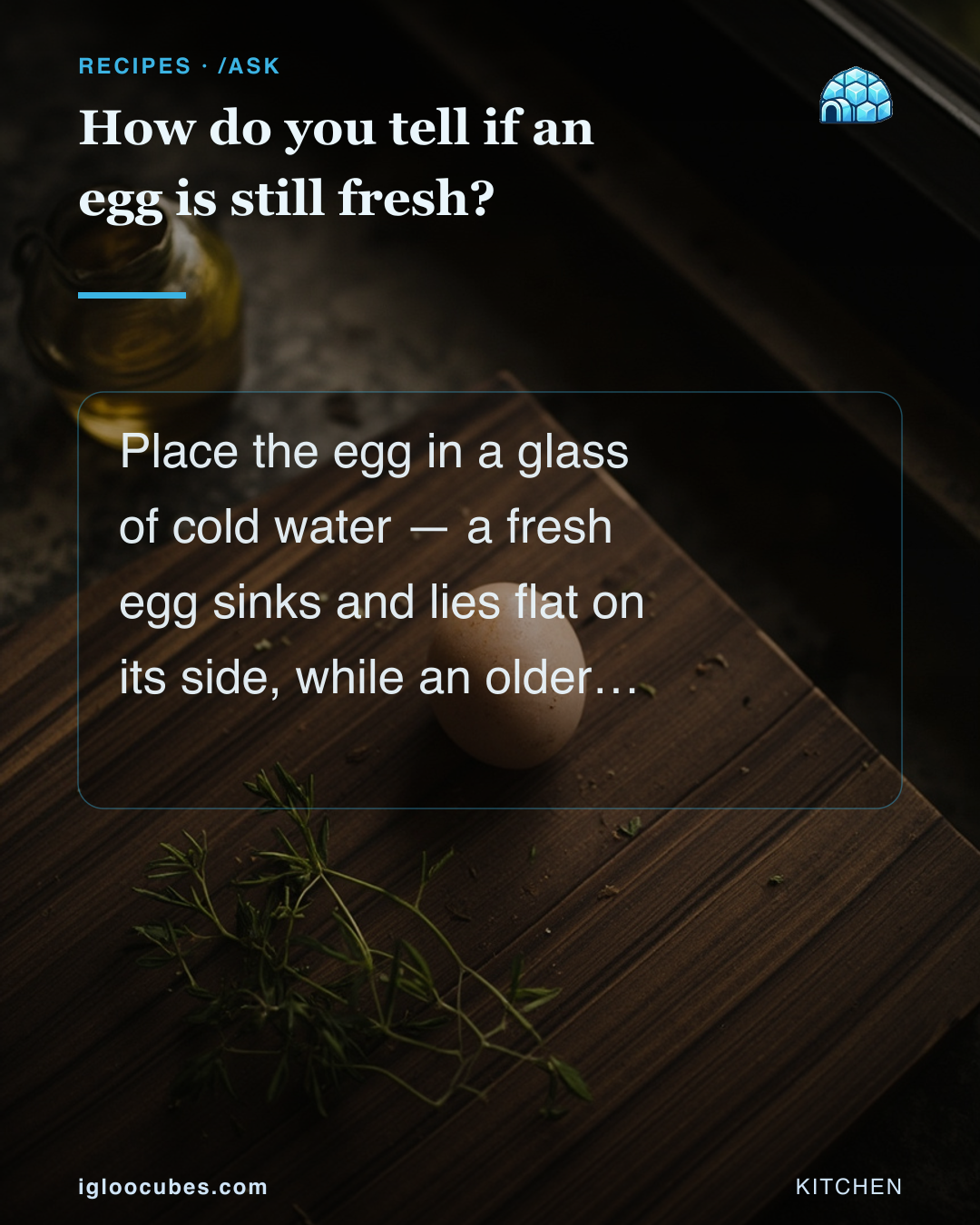 How do you tell if an egg is still fresh?