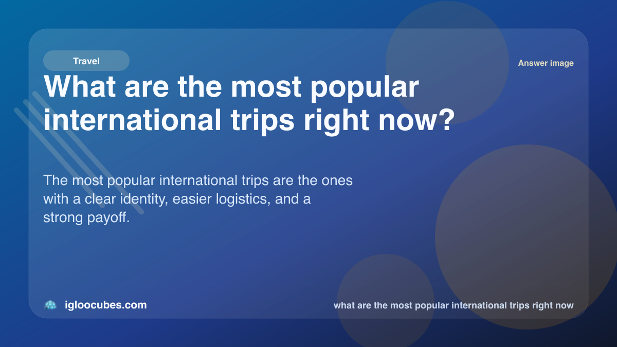 What are the most popular international trips right now?