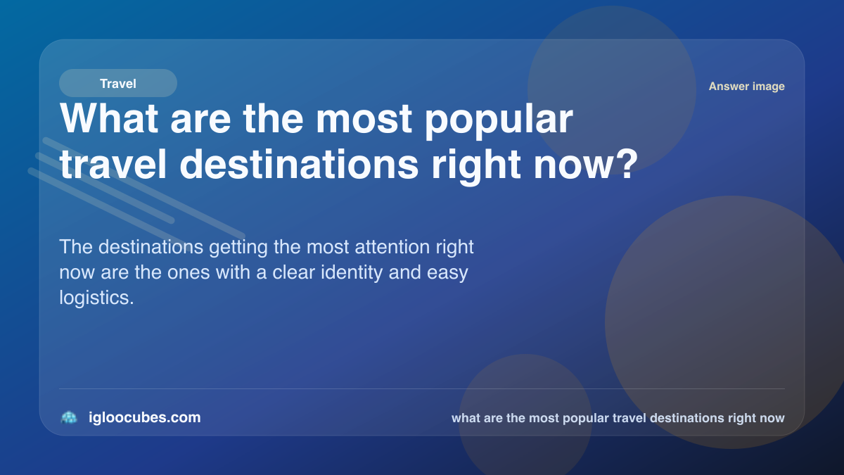 What are the most popular travel destinations right now?