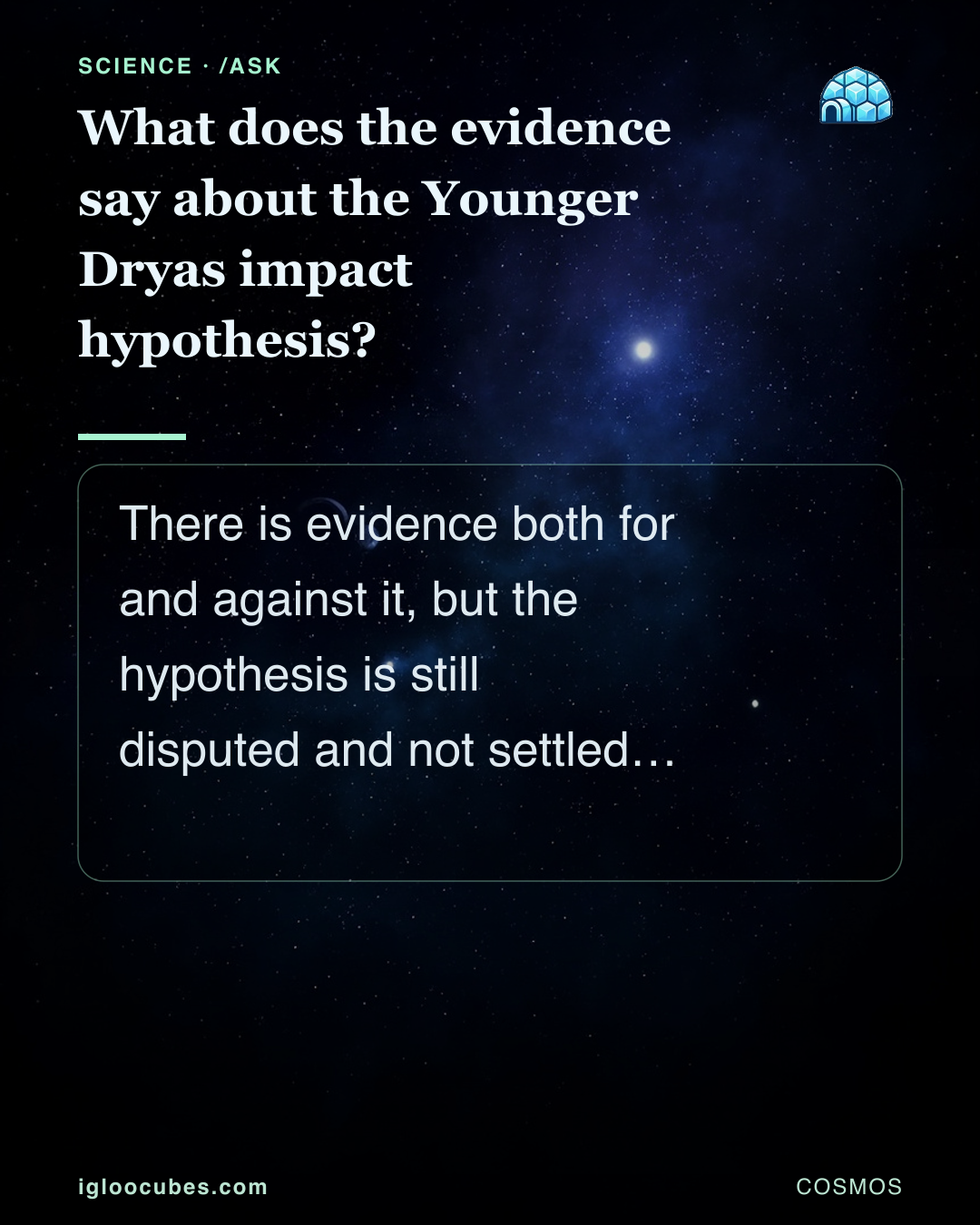 What does the evidence say about the Younger Dryas impact hypothesis?