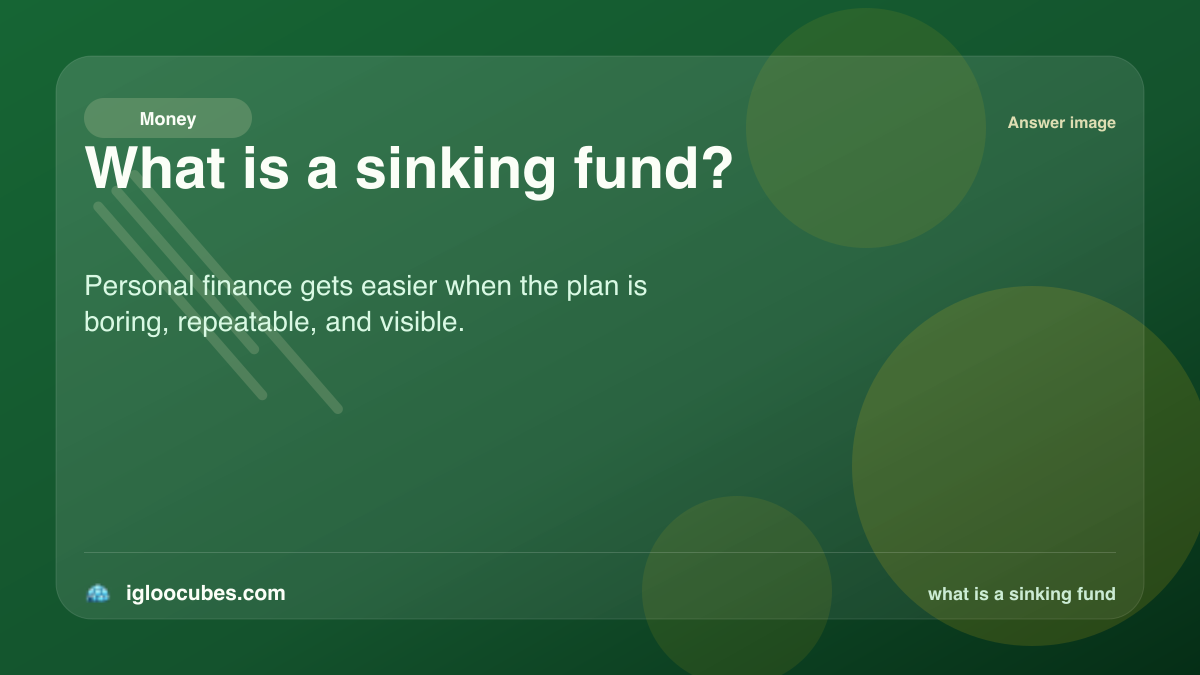 What is a sinking fund?