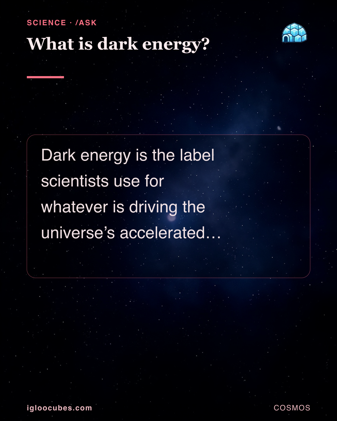 What is dark energy?
