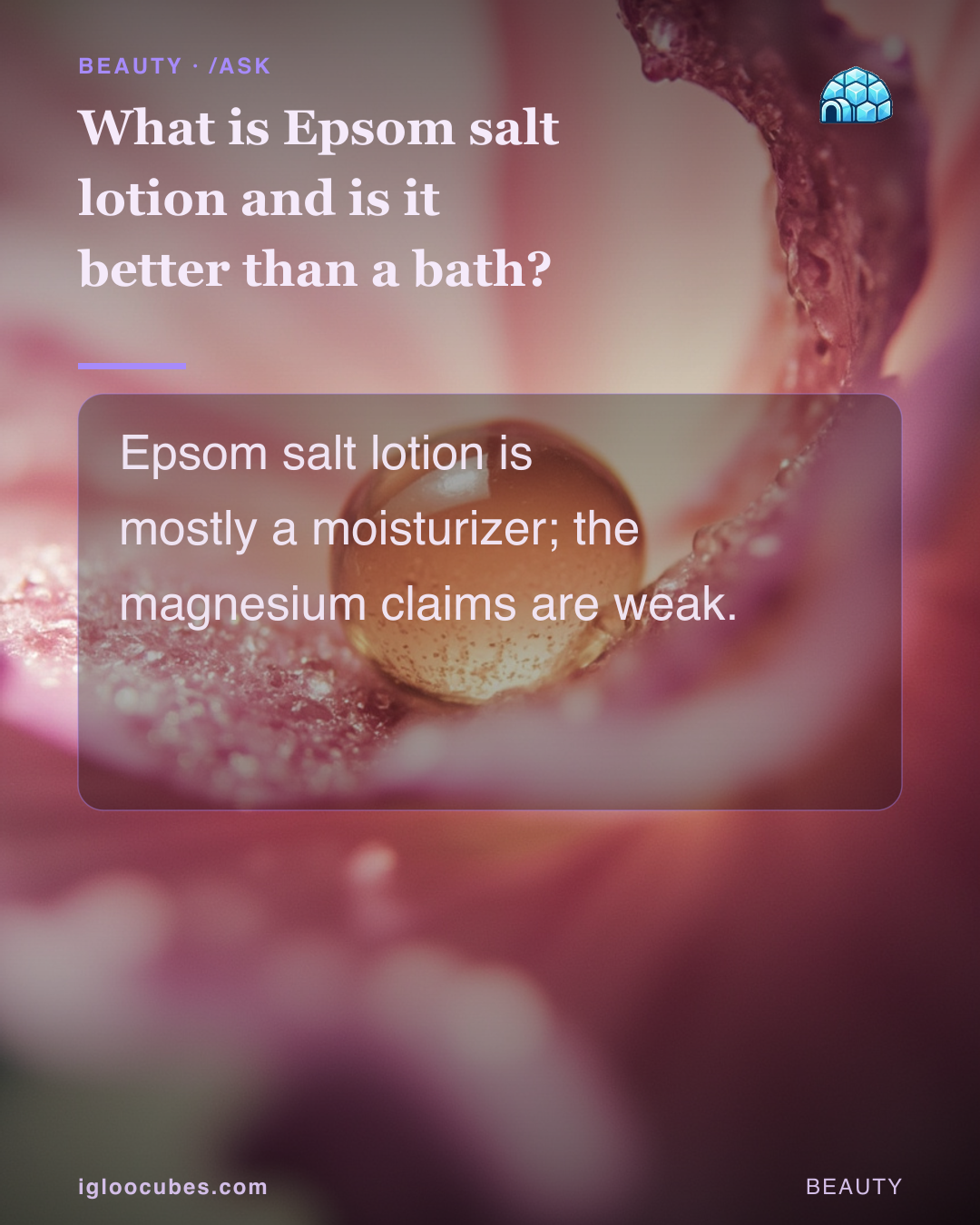 What is Epsom salt lotion and is it better than a bath?