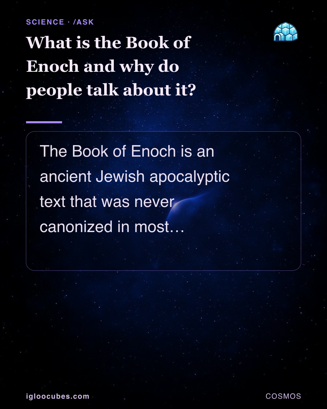 What is the Book of Enoch and why do people talk about it?