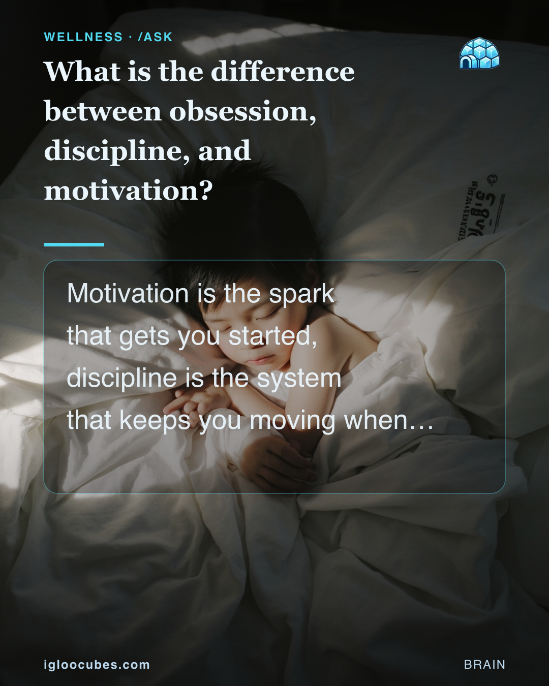 What is the difference between obsession, discipline, and motivation?