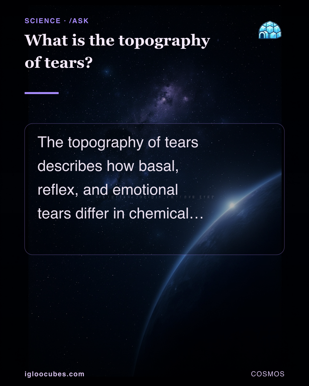 What is the topography of tears?