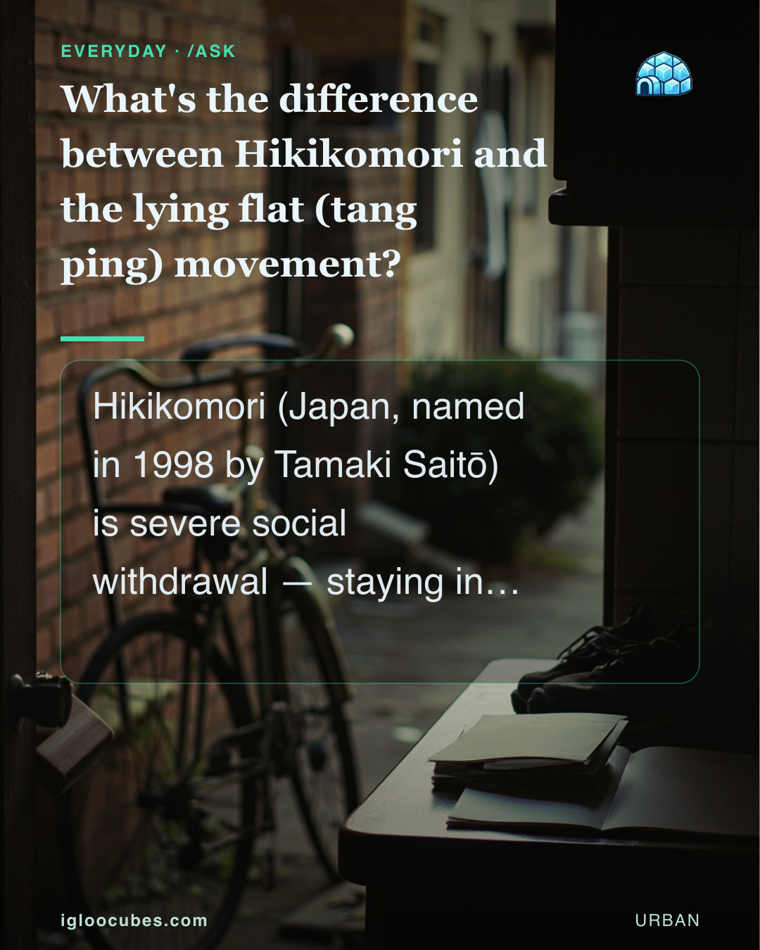What's the difference between Hikikomori and the lying flat (tang ping) movement?
