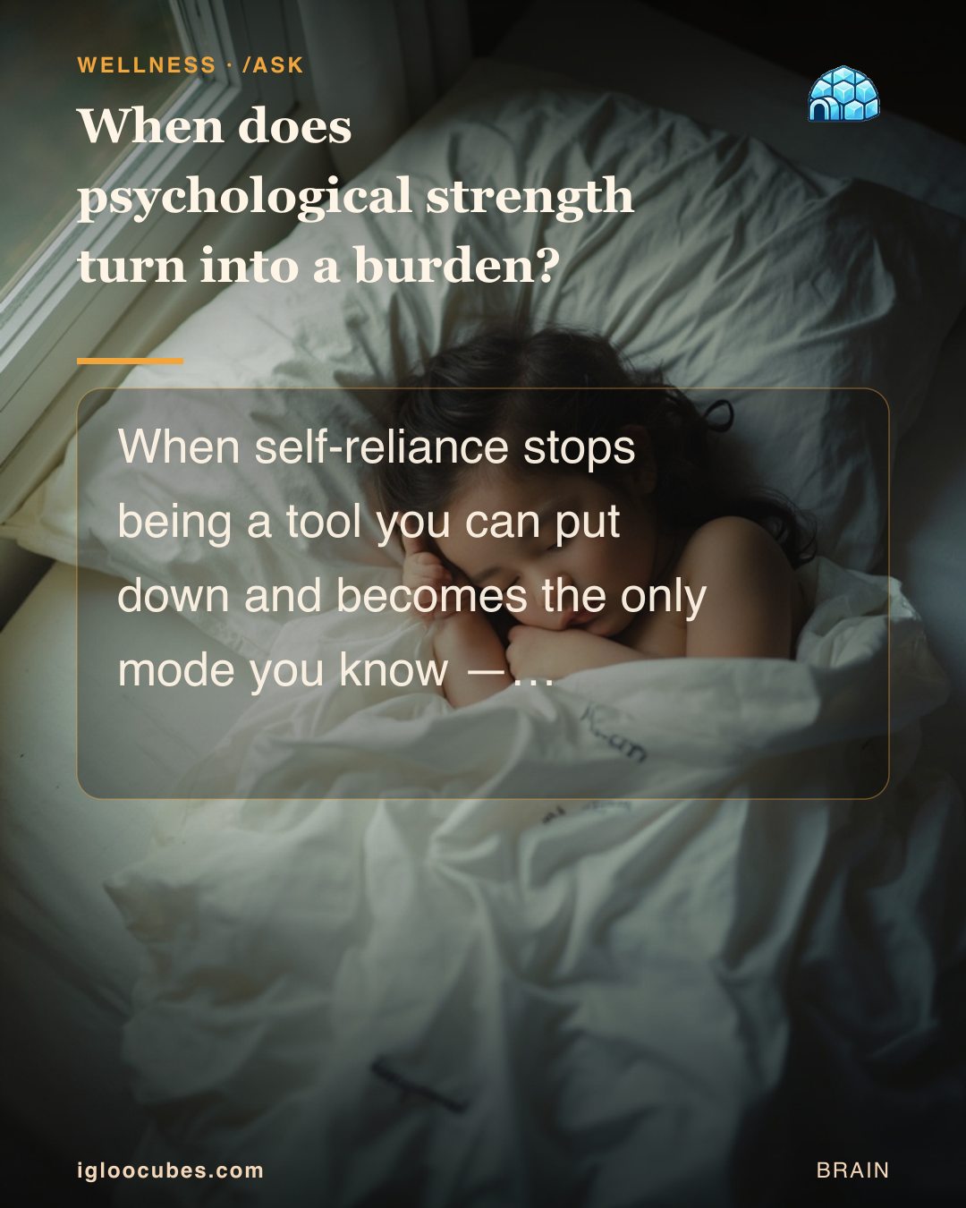 When does psychological strength turn into a burden?