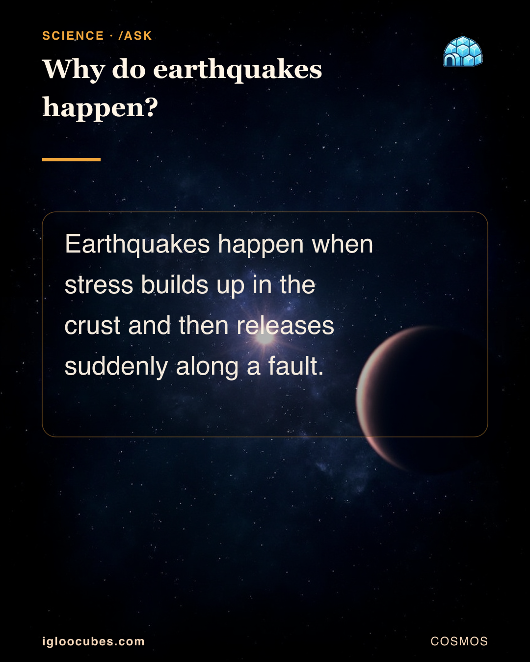 Why do earthquakes happen?