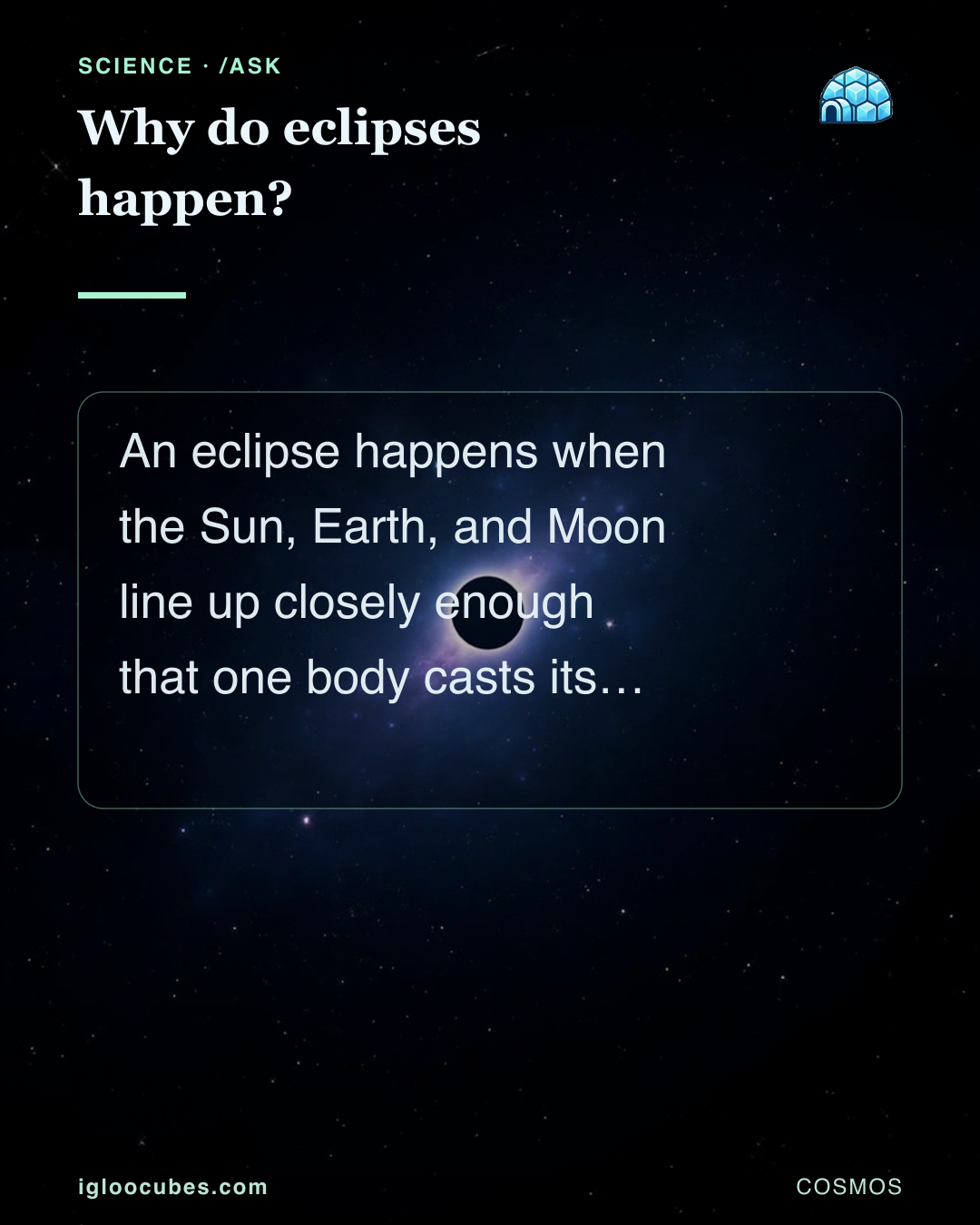 Why do eclipses happen?