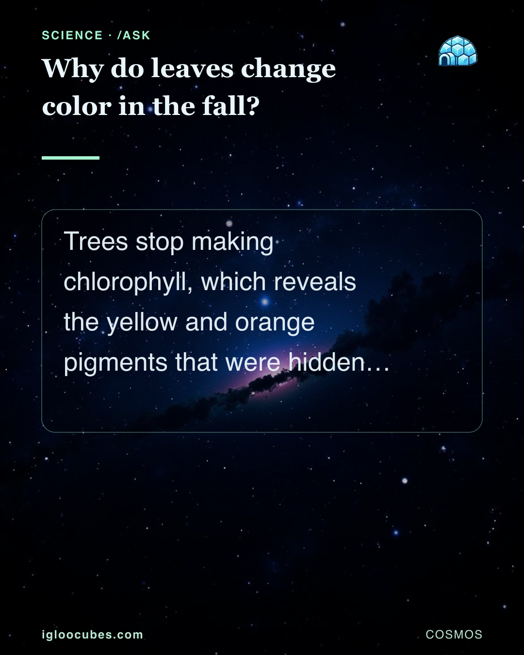 Why do leaves change color in the fall?
