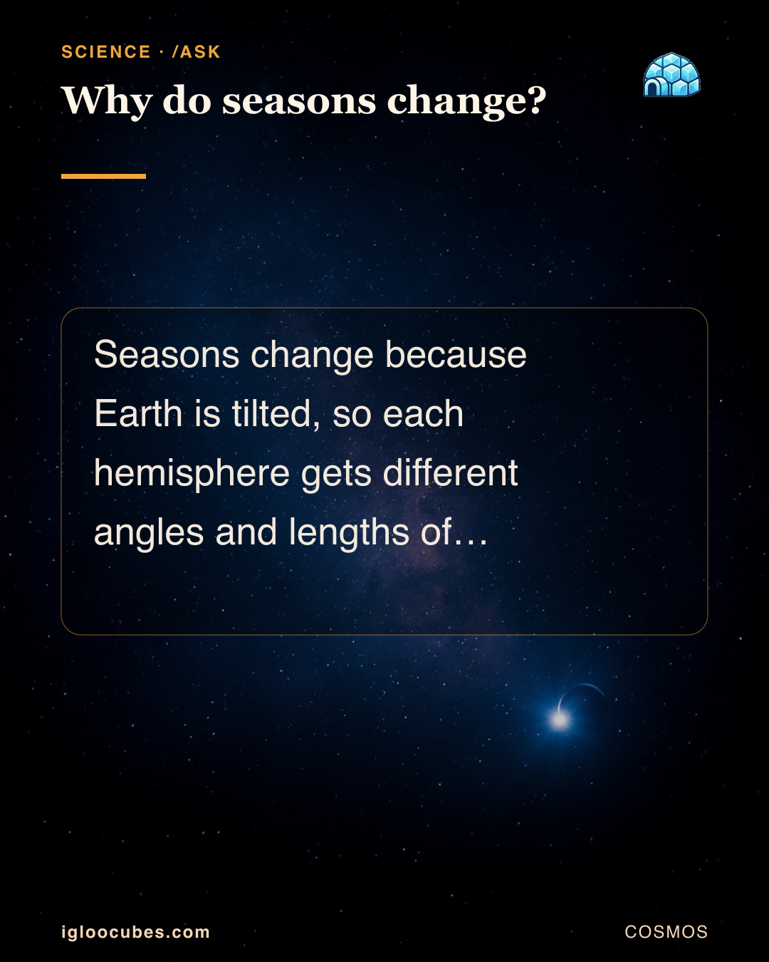 Why do seasons change?