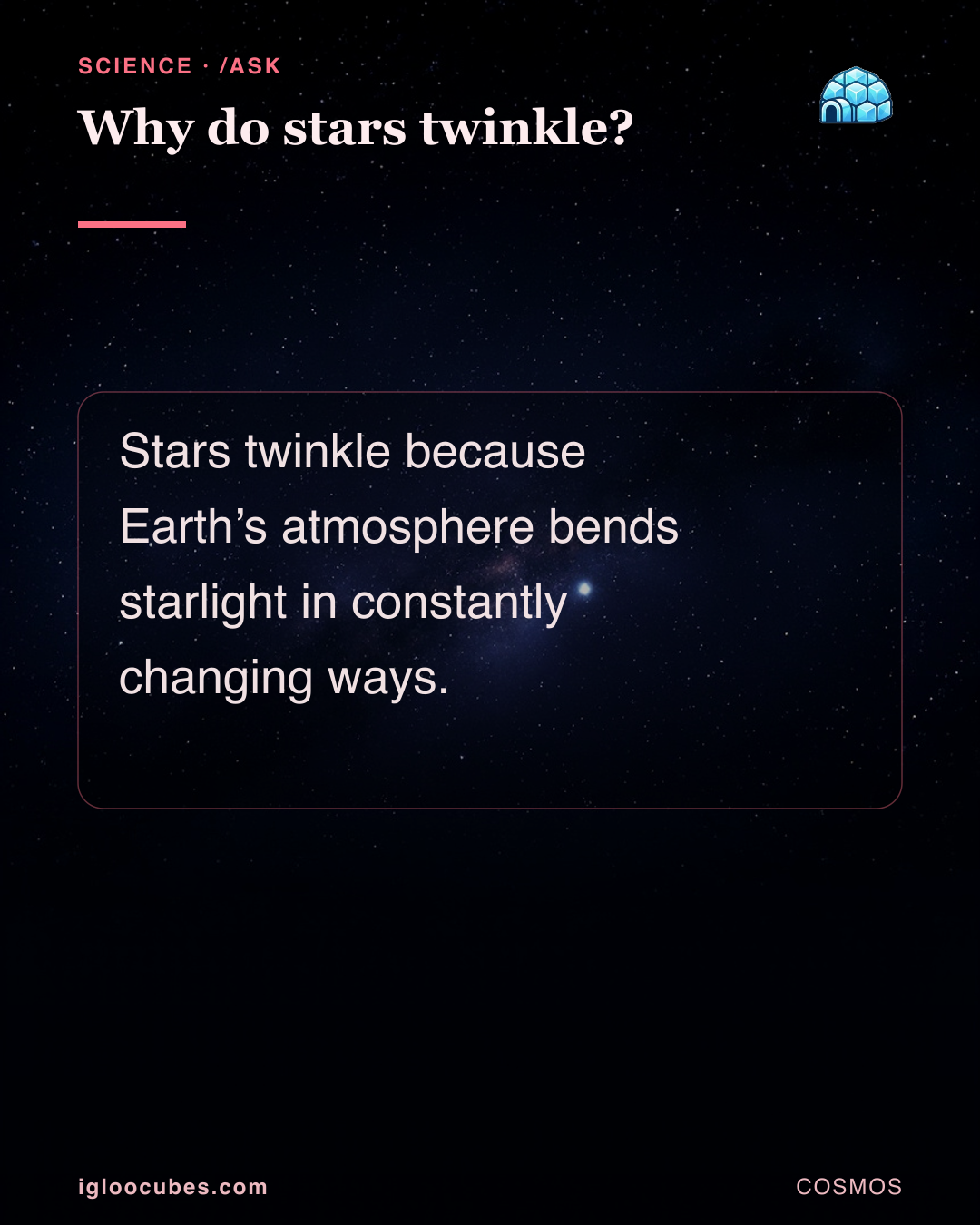 Why do stars twinkle?