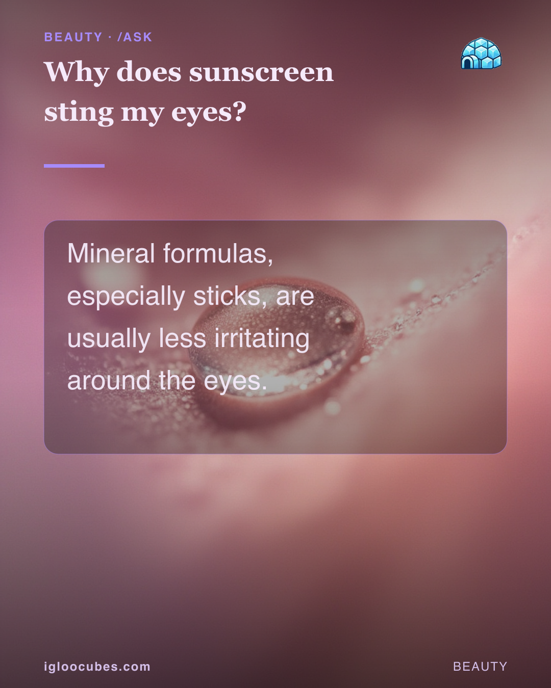 Why does sunscreen sting my eyes?