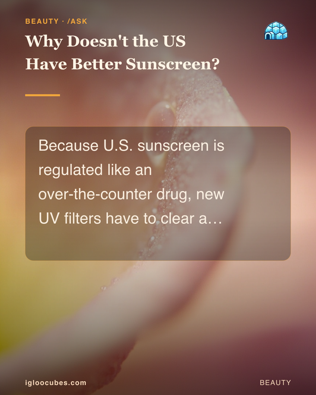 Why Doesn't the US Have Better Sunscreen?