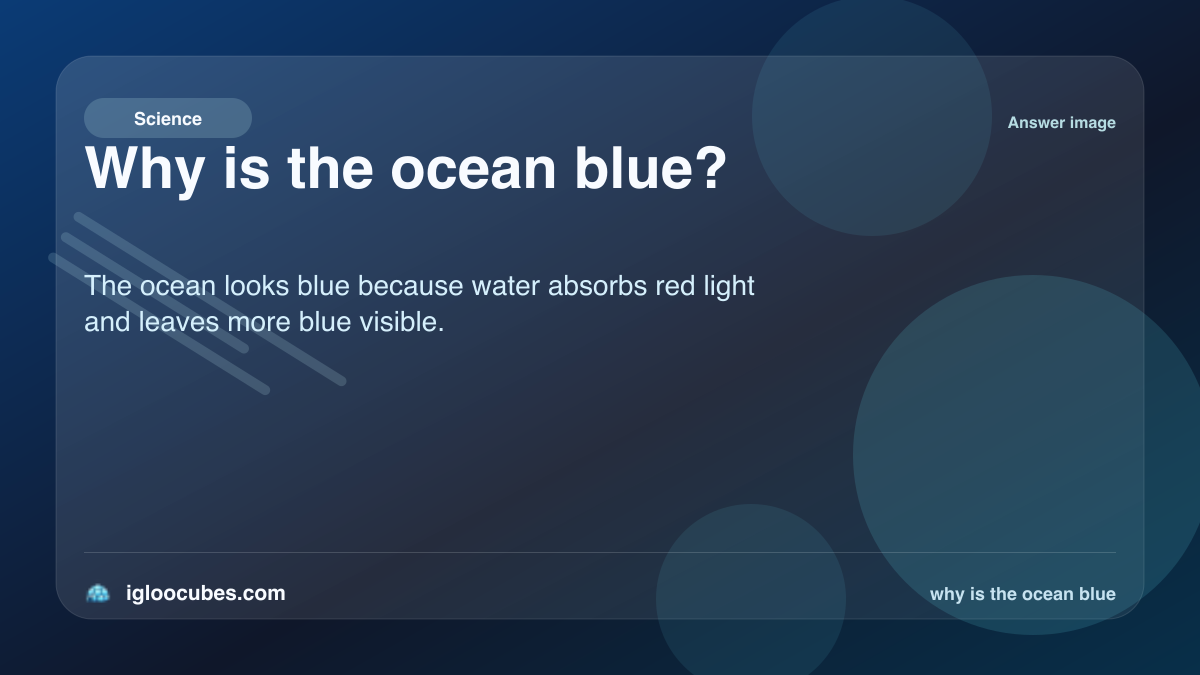 Why is the ocean blue?