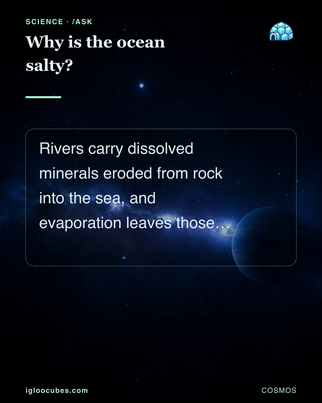 Why is the ocean salty?